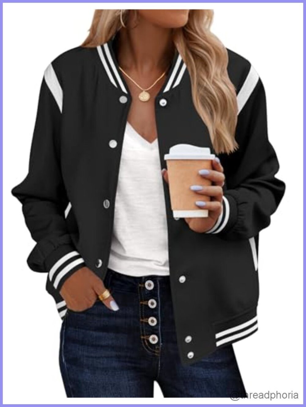 Zeagoo Lightweight Bomber Jacket Button Down Pockets Long Sleeve Casual